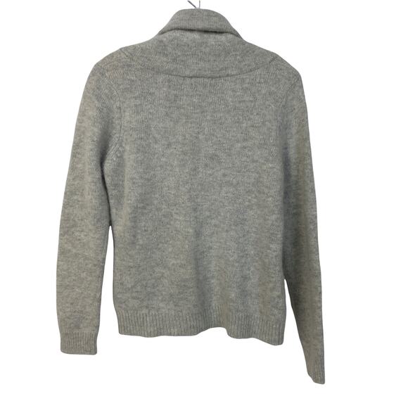 Women's M RAFAELLA Medium Angora Lambswool Shawl Collar Sweater Gray Fuzzy Soft - Picture 4 of 9